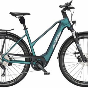 KTM MACINA GRAN 720 (750 Wh), 10 Gang Kettenschaltung, Herrenfahrrad, Trapez, Modell 2023, 29 Zoll 56 cm green purple flip matt (silver+black)