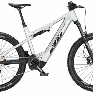 KTM MACINA LYCAN 772 (750 Wh), 11 Gang Kettenschaltung, Herrenfahrrad, Diamant, Modell 2023, 27,5 Zoll 43 cm starlight silver (black+blue)