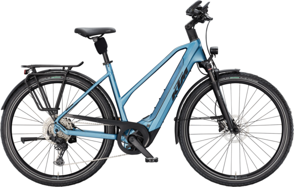 KTM CENTO 10 PLUS, 10 Gang Kettenschaltung, Damenfahrrad, Trapez, Modell 2025, 28 Zoll 46 cm steel blue matt (black+orange)