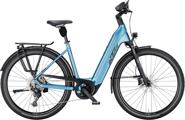 KTM CENTO 10 PLUS (800 Wh), 10 Gang Kettenschaltung, Unisexfahrrad, Deep, Modell 2025, 28 Zoll 43 cm steel blue matt (black+orange)