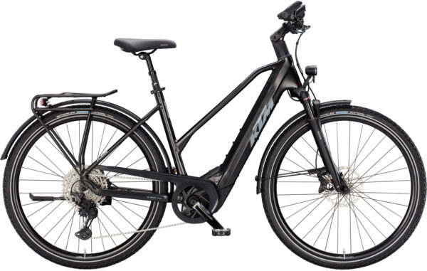 KTM MACINA TOUR CX 820, 11 Gang Kettenschaltung, Damenfahrrad, Trapez, Modell 2025, 28 Zoll 51 cm diamond black matt (grey+burnt orange)