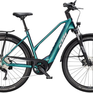 KTM MACINA GRAN 820, 10 Gang Kettenschaltung, Damenfahrrad, Trapez, Modell 2025, 29 Zoll 56 cm green purple flip matt (silver+black)