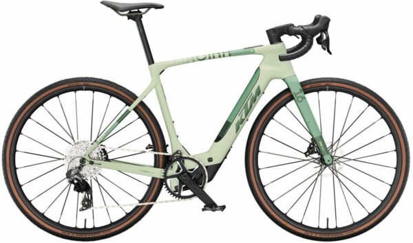 KTM MACINA GRAVELATOR SX PRIME, 12 Gang Kettenschaltung, Herrenfahrrad, Diamant, Modell 2024, 28 Zoll 59 cm pale green matt (green+lemon)