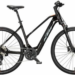 KTM MACINA CROSS SX 20, 9 Gang Kettenschaltung, Damenfahrrad, Trapez, Modell 2024, 28 Zoll 56 cm flaming black (grey+orange)