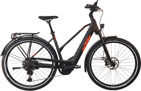 KTM MACINA GRAN 800 LTD, 11 Gang Kettenschaltung, Damenfahrrad, Trapez, Modell 2025, 28 Zoll 51 cm DIAMOND BLACK MATT (ORANGE MATT)