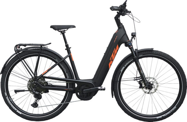 KTM MACINA GRAN 800 LTD, 11 Gang Kettenschaltung, Damenfahrrad, Wave, Modell 2025, 28 Zoll 51 cm DIAMOND BLACK MATT (ORANGE MATT)