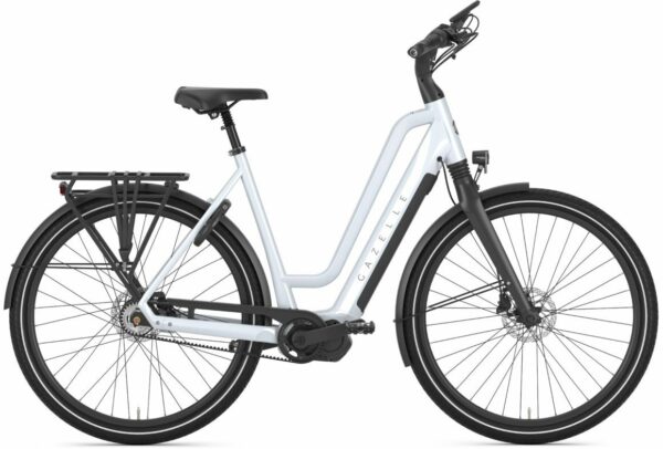 Gazelle CHAMONIX C5 HMS (630 Wh), 5 Gang Nabenschaltung, Unisexfahrrad, Tiefeinsteiger, Modell 2024, 28 Zoll 61 cm frozen whitegloss