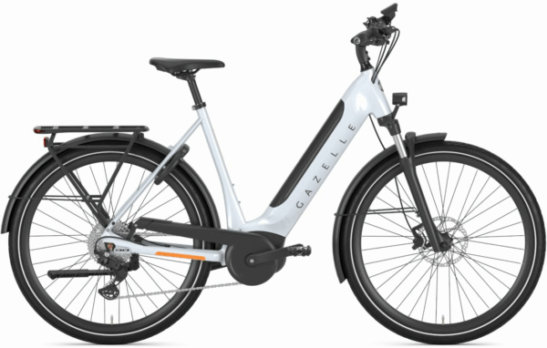 Gazelle Ultimate T10 HMB (625 Wh), 10 Gang Kettenschaltung, Damenfahrrad, Wave, Modell 2024, 28 Zoll 57 cm frozen whitegloss