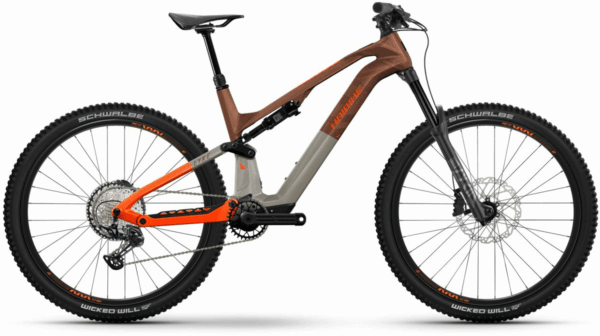 HAIBIKE LYKE CF 10 (430 Wh), 12 Gang Kettenschaltung, Herrenfahrrad, Diamant, Modell 2024, 29 Zoll 47 cm leather/orange