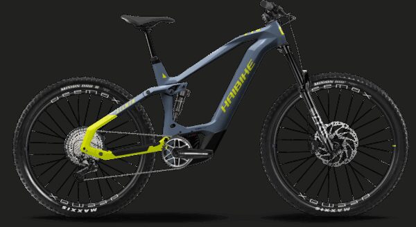 HAIBIKE AllMtn CF 11 (750 Wh), 12 Gang Kettenschaltung, Herrenfahrrad, Diamant, Modell 2024, 29 / 27,5+ Zoll 44 cm slate / neon yellow