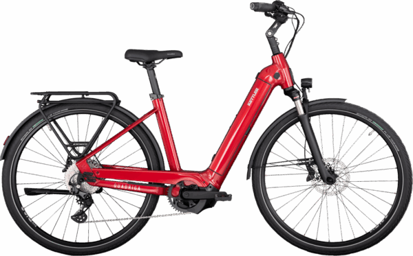 KETTLER Alu-Rad QUADRIGA CX10 LG (750 Wh), 10 Gang Kettenschaltung, Damenfahrrad, Wave, Modell 2024, 28 Zoll 48 cm classic red shiny