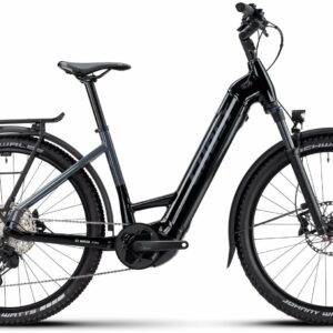 GHOST E-Teru Advanced EQ Low (750 Wh), 11 Gang Kettenschaltung, Damenfahrrad, Wave, Modell 2024, 27,5 Zoll 50 cm black/dark grey - glossy