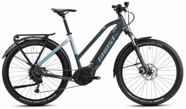 Ghost E-Teru Essential EQ Mid dark grey/metallic light blue-glossy 27,5" 500 Wh ...