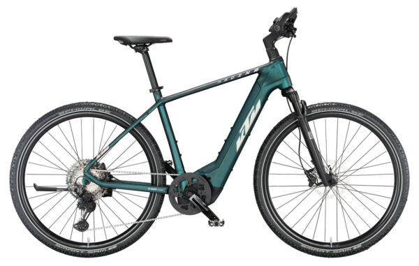 KTM Macina Cross 710 green purple flip matt (silver+orange) 28" 750 Wh Diamant