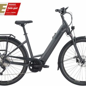 Pegasus Premio Evo 10 Lite (625 Wh), 10 Gang Kettenschaltung, Damenfahrrad, Wave, Modell 2024, 28 Zoll 45 cm black matt