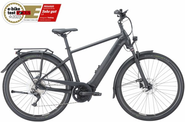 Pegasus Premio Evo 10 Lite (625 Wh), 10 Gang Kettenschaltung, Herrenfahrrad, Diamant, Modell 2024, 28 Zoll 60 cm black matt
