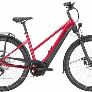 Pegasus Premio Evo 10 Lite (625 Wh), 10 Gang Kettenschaltung, Damenfahrrad, Trapez, Modell 2024, 28 Zoll 55 cm hyper red