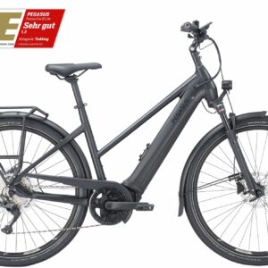 Pegasus Premio Evo 10 Lite (625 Wh), 10 Gang Kettenschaltung, Damenfahrrad, Trapez, Modell 2024, 28 Zoll 50 cm black matt