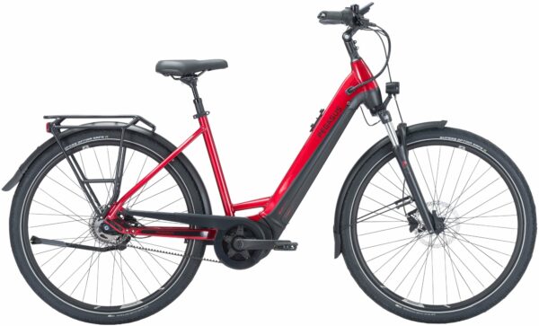 Pegasus Premio Evo 5F Belt (625 Wh), 5 Gang Nabenschaltung, Damenfahrrad, Wave, Modell 2024, 28 Zoll 55 cm hyper red