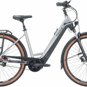 Pegasus Premio Evo 5R Belt (750 Wh), 5 Gang Nabenschaltung, Damenfahrrad, Wave, Modell 2024, 28 Zoll 55 cm silver / black