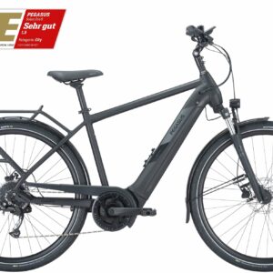 Pegasus Solero Evo 9 (500 Wh), 9 Gang Kettenschaltung, Herrenfahrrad, Diamant, Modell 2024, 28 Zoll 60 cm black matt