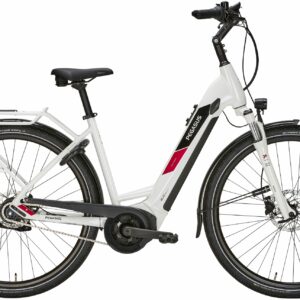 Pegasus Solero Evo 8R (500 Wh), 8 Gang Nabenschaltung, Damenfahrrad, Wave, Modell 2024, 28 Zoll 55 cm metallic off white
