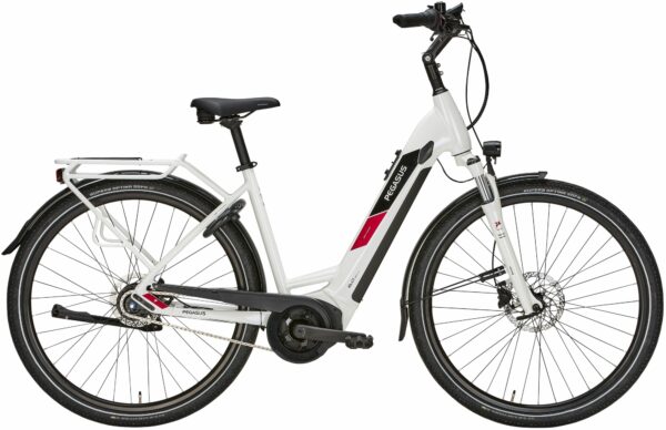 Pegasus Solero Evo 8R (500 Wh), 8 Gang Nabenschaltung, Damenfahrrad, Wave, Modell 2024, 28 Zoll 55 cm metallic off white
