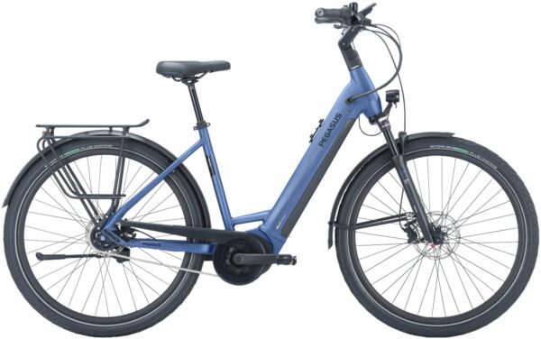 Pegasus Strong Evo 5R (750 Wh), 5 Gang Nabenschaltung, Damenfahrrad, Wave, Modell 2024, 28 Zoll 55 cm steel blue