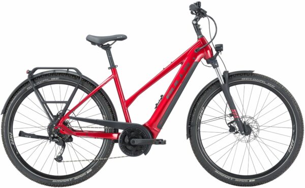 BULLS Allground EVO (750 Wh), 9 Gang Kettenschaltung, Damenfahrrad, Trapez, Modell 2024, 29 Zoll 55 cm hyper red