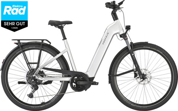 Pegasus PREMIO EVO 10 Lite (800 Wh), 10 Gang Kettenschaltung, Unisexfahrrad, Wave, Modell 2025, 28 Zoll 50 cm arctic silver