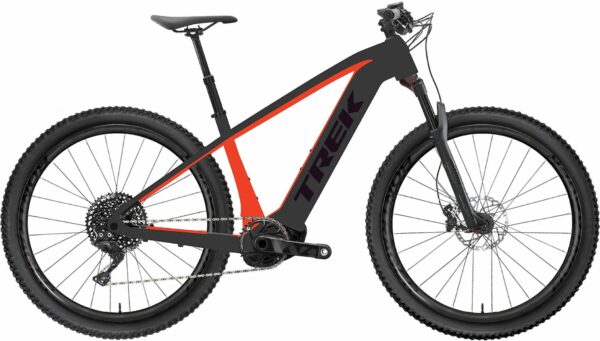 Trek Powerfly 4 625w Gen 4, 10 Gang Kettenschaltung, Herrenfahrrad, Diamant, Modell 2023, 27,5 Zoll 39.5 cm Matte Black/Gloss Red