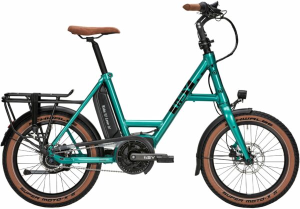 i:SY S8 F B (500 Wh), 8 Gang Nabenschaltung, Unisexfahrrad, Kompakt, Modell 2023, 20 Zoll 47 cm opal green