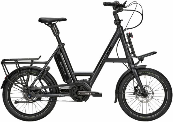 i:SY XXL E5 ZR F Comfort (545 Wh), 5 Gang Nabenschaltung, Unisexfahrrad, Kompakt, Modell 2023, 20 Zoll 51 cm pepper black