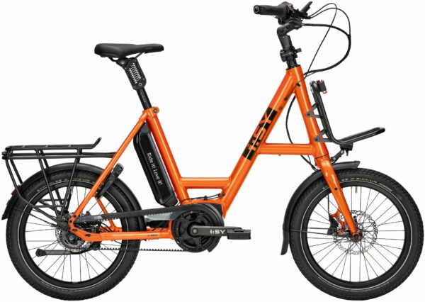 i:SY XXL E5 ZR F Comfort (545 Wh), 5 Gang Nabenschaltung, Unisexfahrrad, Kompakt, Modell 2023, 20 Zoll 51 cm happy orange