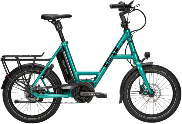 i:SY E5 ZR F Comfort (545 Wh), 5 Gang Nabenschaltung, Unisexfahrrad, Kompakt, Modell 2023, 20 Zoll 47 cm opal green