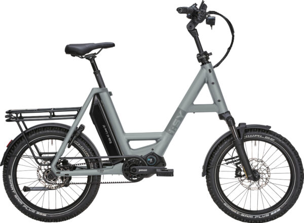 i:SY P12 ZR Adventure (800 Wh), 12 Gang Tretlagergetriebe, Unisexfahrrad, Kompakt, Modell 2025, 20 Zoll 47 cm cloud grey
