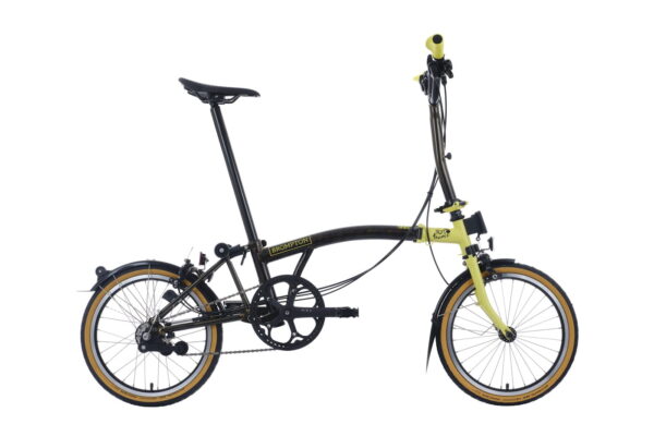 Brompton C Line Explore - Tour de France - Typ M - 16Zoll 6K Faltrad - Black Lacquer - Leaders yellow