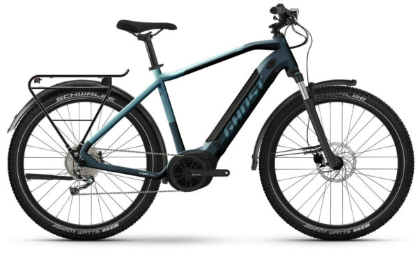 Ghost E-Teru Essential EQ High dark grey/metallic light blue-glossy 27,5" 500 Wh...