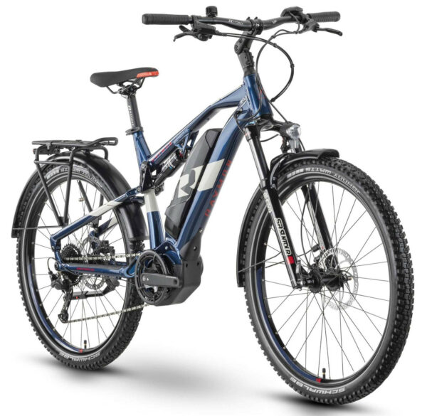 Raymon CrossRay FS E 4.0 M350 dark blue/light grey/red 27,5" 500 Wh Diamant
