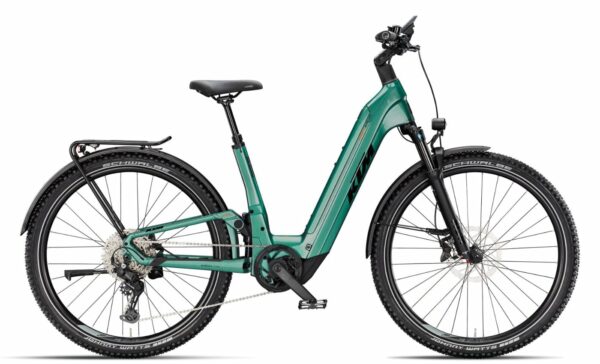 KTM MACINA AERA FS ELITE LFC - 29 Zoll 800Wh 10K Fully - Green Black Matt Black Orange Glossy