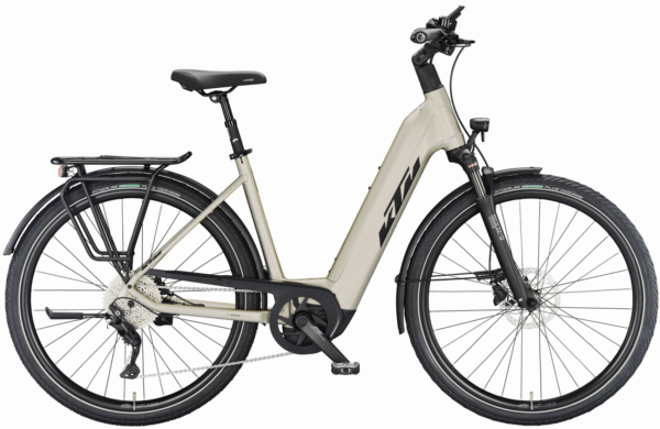 KTM MACINA STYLE 740 (750 Wh), 10 Gang Kettenschaltung, Damenfahrrad, Deep, Modell 2024, 28 Zoll 56 cm champagne matt (black+orange)