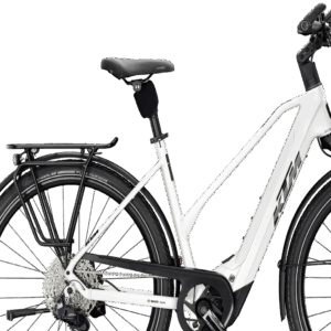 KTM MACINA STYLE 820 (800 Wh), 11 Gang Kettenschaltung, Damenfahrrad, Trapez, Modell 2025, 28 Zoll 56 cm white (black+red)