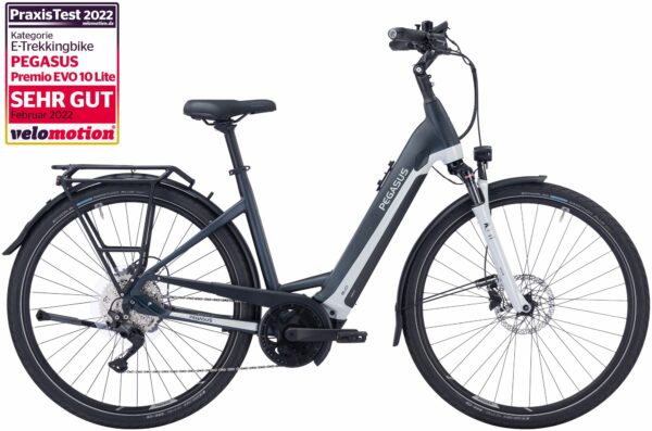 PEGASUS Premio Evo 10 Lite (625 Wh), 10 Gang Kettenschaltung, Damenfahrrad, Wave, Modell 2022/2023, 28 Zoll 55 cm saphire black matt/cool grey