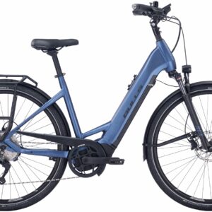 BULLS Lacuba EVO 10 (740 Wh), 10 Gang Kettenschaltung, Damenfahrrad, Wave, Modell 2022/2023, 28 Zoll 45 cm steel blue matt/black matt