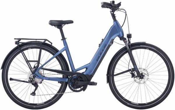 BULLS Lacuba EVO 10 (740 Wh), 10 Gang Kettenschaltung, Damenfahrrad, Wave, Modell 2022/2023, 28 Zoll 45 cm steel blue matt/black matt