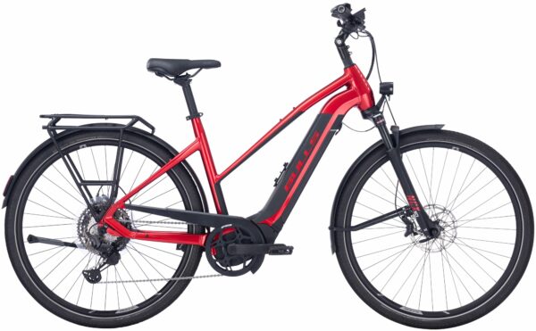 BULLS Lacuba EVO 11 (925 Wh), 11 Gang Kettenschaltung, Damenfahrrad, Trapez, Modell 2022/2023, 28 Zoll 55 cm chrome red/black matt