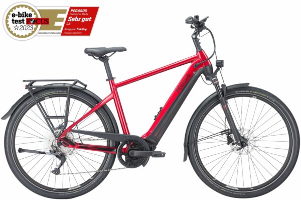 Pegasus Premio Evo 10 Lite (625 Wh), 10 Gang Kettenschaltung, Herrenfahrrad, Diamant, Modell 2024, 28 Zoll 50 cm hyper red