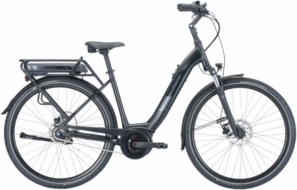 Pegasus Solero E8R Plus (500 Wh), 8 Gang Nabenschaltung, Damenfahrrad, Wave, Modell 2024, 28 Zoll 55 cm black matt