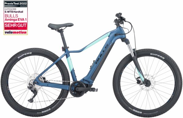 BULLS Aminga EVA 1 27,5 (625 Wh), 10 Gang Kettenschaltung, Damenfahrrad, Diamant, Modell 2024, 27,5 Zoll 44 cm dark petrol matt