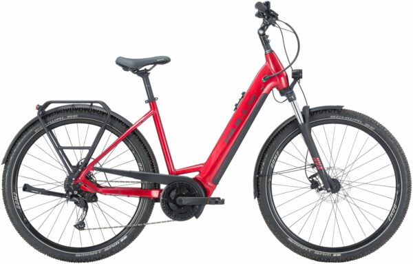 BULLS Allground EVO (750 Wh), 9 Gang Kettenschaltung, Damenfahrrad, Wave, Modell 2024, 29 Zoll 55 cm hyper red
